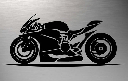 Sleek Sport Motorcycle Silhouette Vinyl Wall Decal | Superbike Rider Art Marif Creation