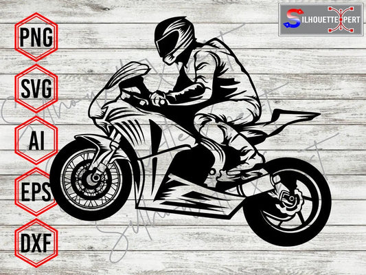 Sport Motorcycle Rider Vinyl Wall Decal | Dynamic Superbike Silhouette Art (Copy) Marif Creation