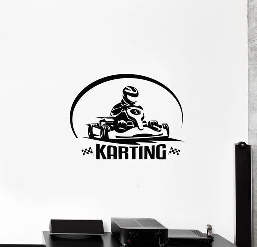 Dynamic Go-Kart Racing Wall Decal | Speed & Adrenaline Vinyl Art Marif Creation