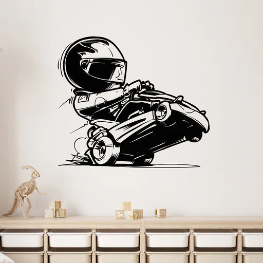 Dynamic Cartoon Race Car Wall Decal | Kids' Room Vinyl Sticker Art Marif Creation