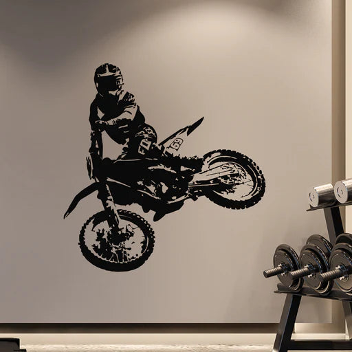 Dynamic Motocross Rider Vinyl Wall Decal | Extreme Sports Room Decor Marif Creation