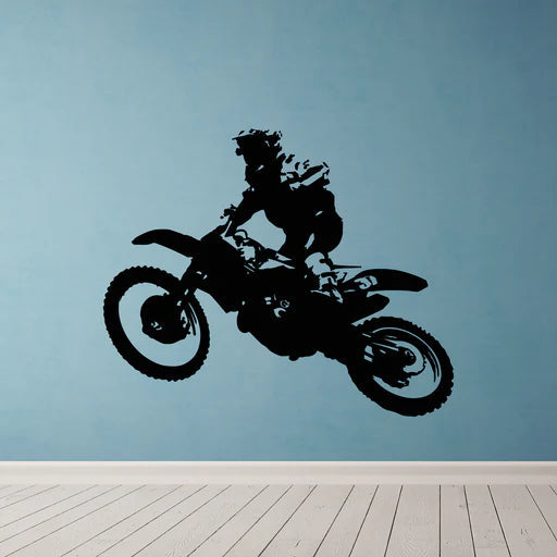 Dynamic Motocross Rider Wall Decal | Dirt Bike Extreme Sports Vinyl Art Marif Creation