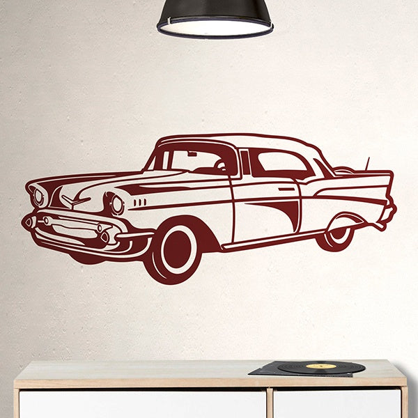 Classic American Car Vinyl Wall Decal | Vintage Automobile Home Decor Marif Creation