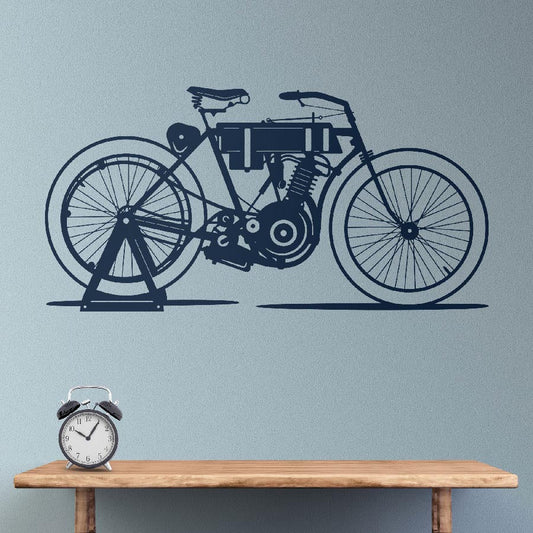 Vintage Motorcycle Silhouette Wall Decal | Classic Engine Art Marif Creation