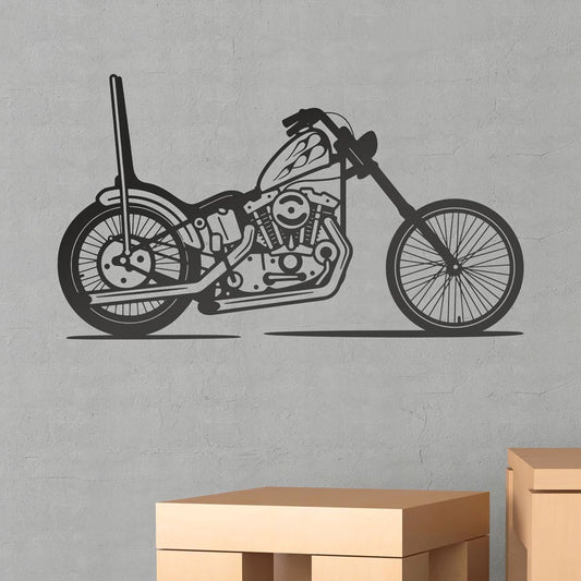 Vintage Chopper Motorcycle Wall Decal | Classic Biker Vinyl Art Marif Creation
