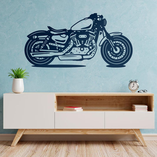 Vintage Cruiser Motorcycle Vinyl Wall Decal | Retro Bike Wall Art Marif Creation