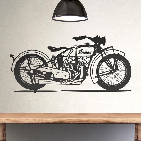 Vintage Classic Motorcycle Wall Decal | Retro Bike Vinyl Art Marif Creation