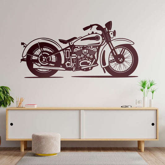 Vintage Classic Motorcycle Wall Decal | Retro Bike Vinyl Art Marif Creation