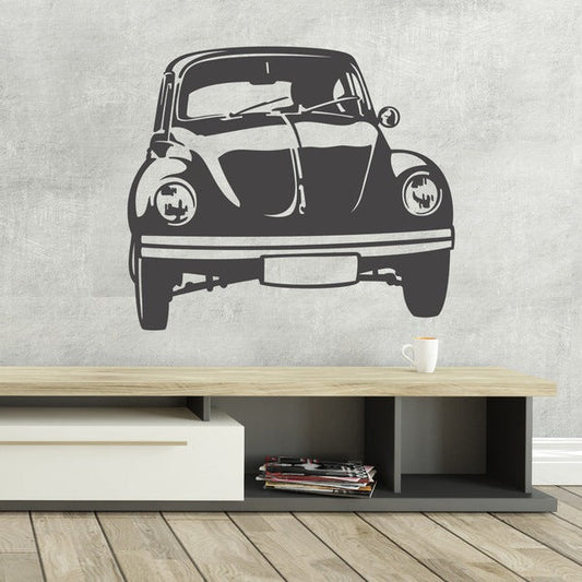 Classic Volkswagen Beetle Car Wall Decal | Vintage Automotive Vinyl Art Marif Creation