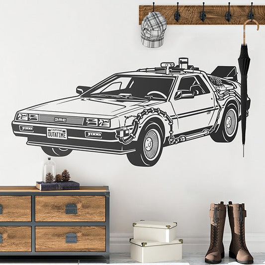 DeLorean Time Machine Wall Decal | Back to the Future Iconic Car Art Marif Creation