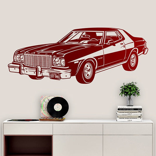 Vintage Ford Gran Torino Wall Decal | Classic Muscle Car Vinyl Art Marif Creation