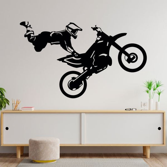 Extreme Motocross Rider Wall Decal | Freestyle Dirt Bike Vinyl Art Marif Creation