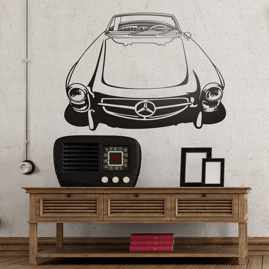 Classic Mercedes-Benz Convertible Car Wall Decal | Vintage Automotive Art Marif Creation