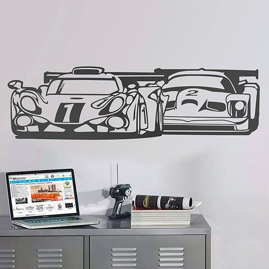 Dynamic Racing Sports Cars Wall Decal | Vinyl Automotive Art for Enthusiasts Marif Creation