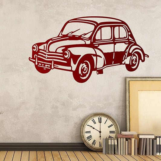 Classic Vintage Car Silhouette Wall Decal | Retro Automobile Art Decor Marif Creation