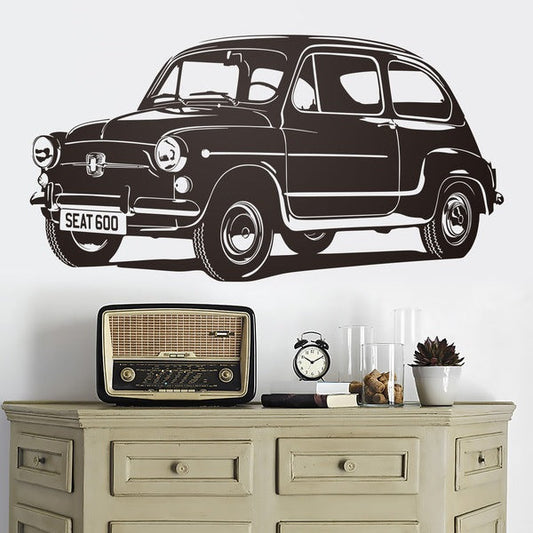 Classic SEAT 600 Vintage Car Wall Decal | Retro Automotive Art Marif Creation
