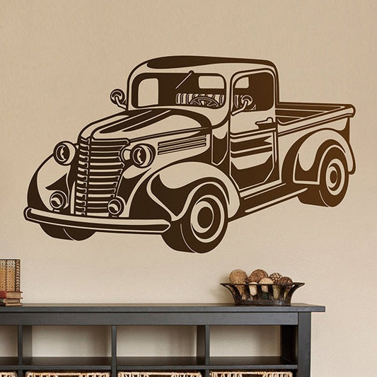 Classic Vintage Pickup Truck Wall Decal | Rustic Farmhouse Home Decor Marif Creation