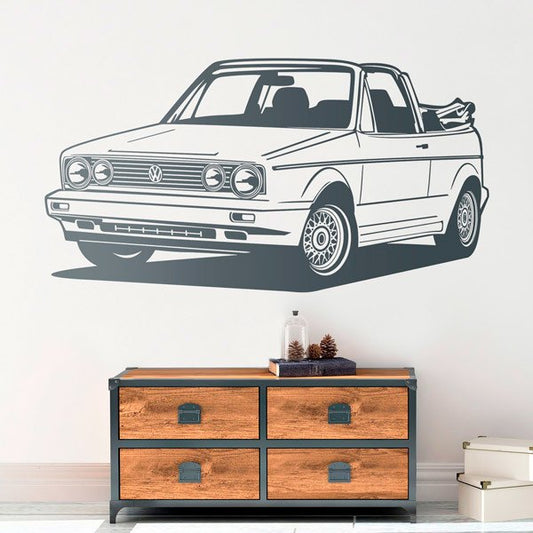 Classic VW Golf Mk1 Cabriolet Wall Decal | Retro Automotive Vinyl Art Marif Creation