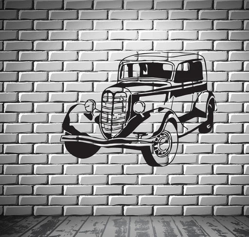Vintage Classic Car Wall Decal | Retro Automobile Art Sticker Marif Creation