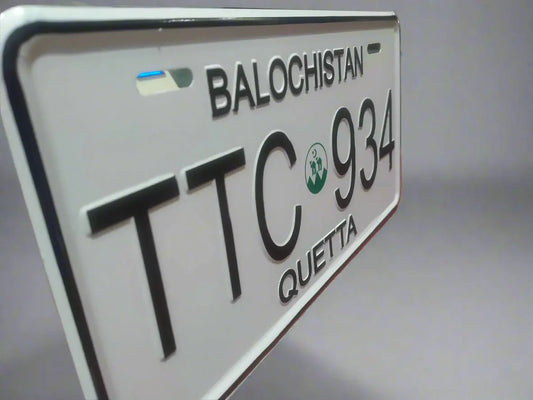 Balochistan Quetta Replica Upper Side Embossed Number Plate My Store