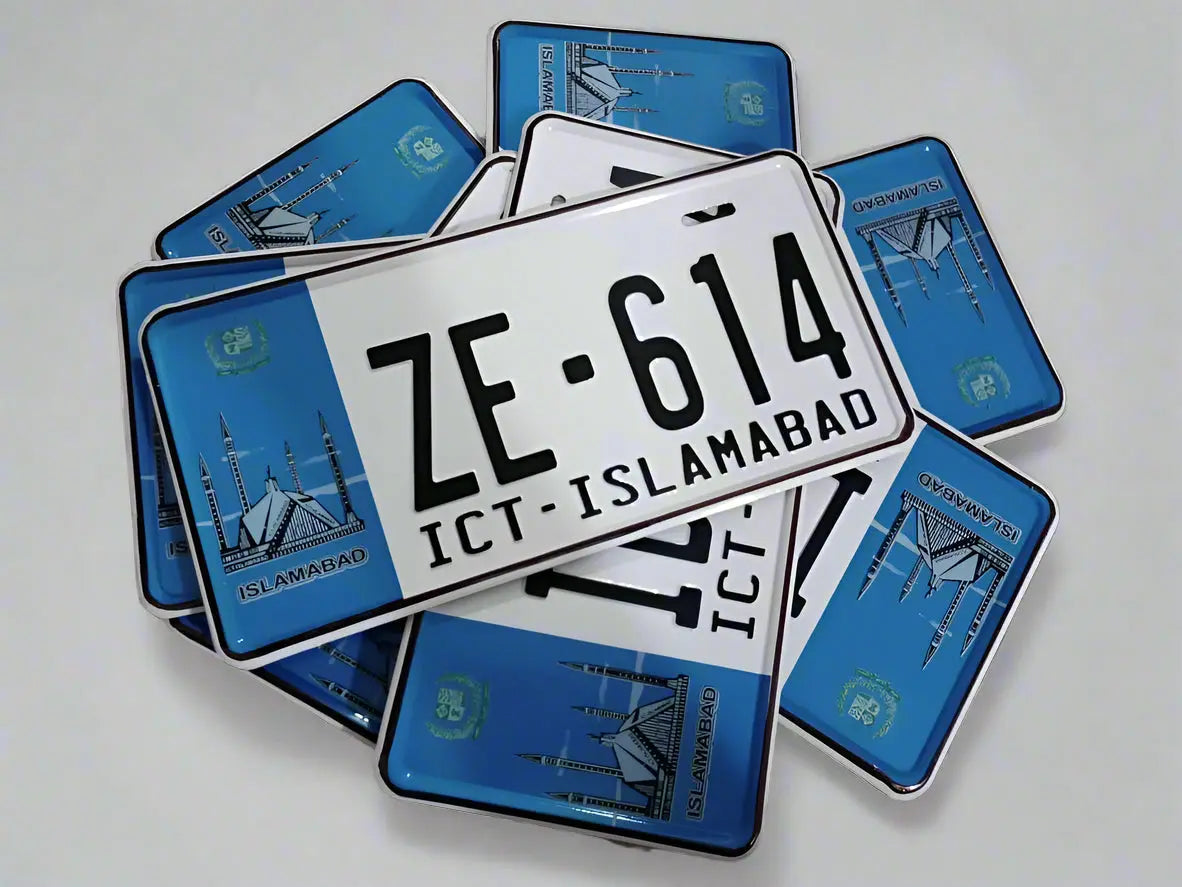 Islamabad Style Upped Side Embossed Replica Number Plate My Store