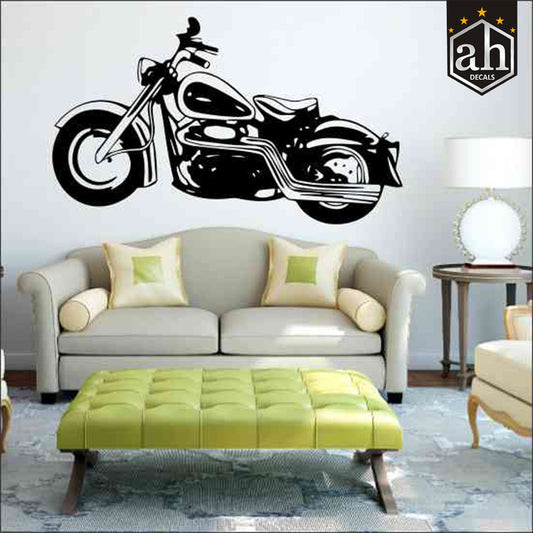 Classic Cruiser Motorcycle Silhouette Wall Decal | Vintage Bike Vinyl Art (Copy) Marif Creation