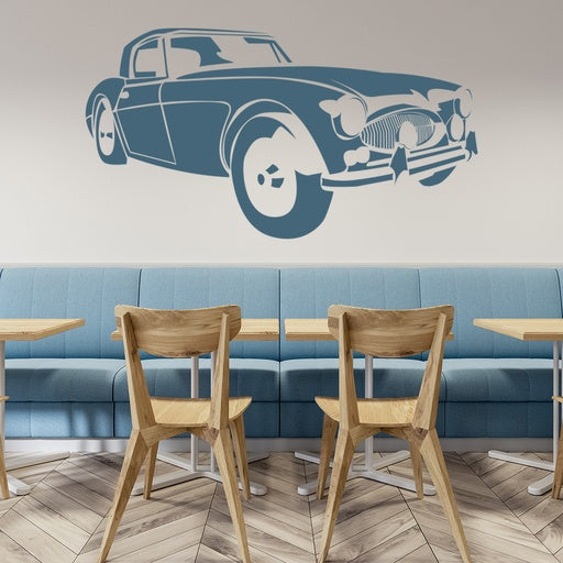 Elegant Vintage Sports Car Silhouette Wall Decal | Classic Roadster Vinyl Art Marif Creation