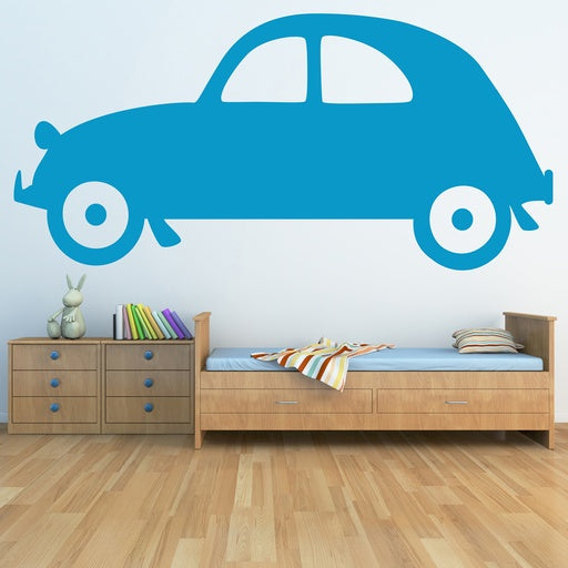 Whimsical Blue Classic Car Kids Room Wall Decal | Playful Nursery Decor Marif Creation