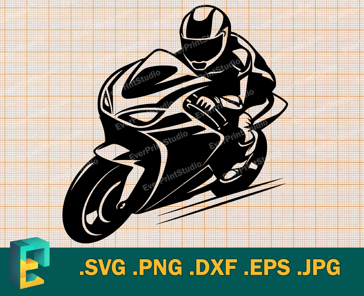 Sport Bike Racer Lean Wall Decal | Dynamic Motorcycle Vinyl Art Marif Creation