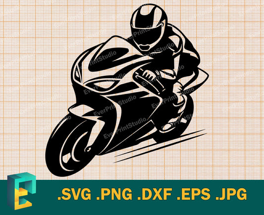 Sport Bike Racer Lean Wall Decal | Dynamic Motorcycle Vinyl Art Marif Creation