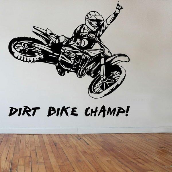 Dolo Rider Decal Dirt Bike Champ! Motocross Rider Victory Wall Decal | Extreme Sports V ...