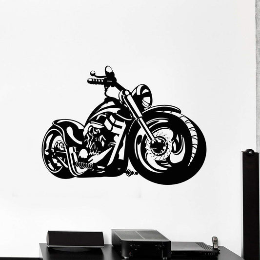 Classic Cruiser Motorcycle Wall Decal | Bold Chopper Bike Vinyl Art (Copy) Marif Creation