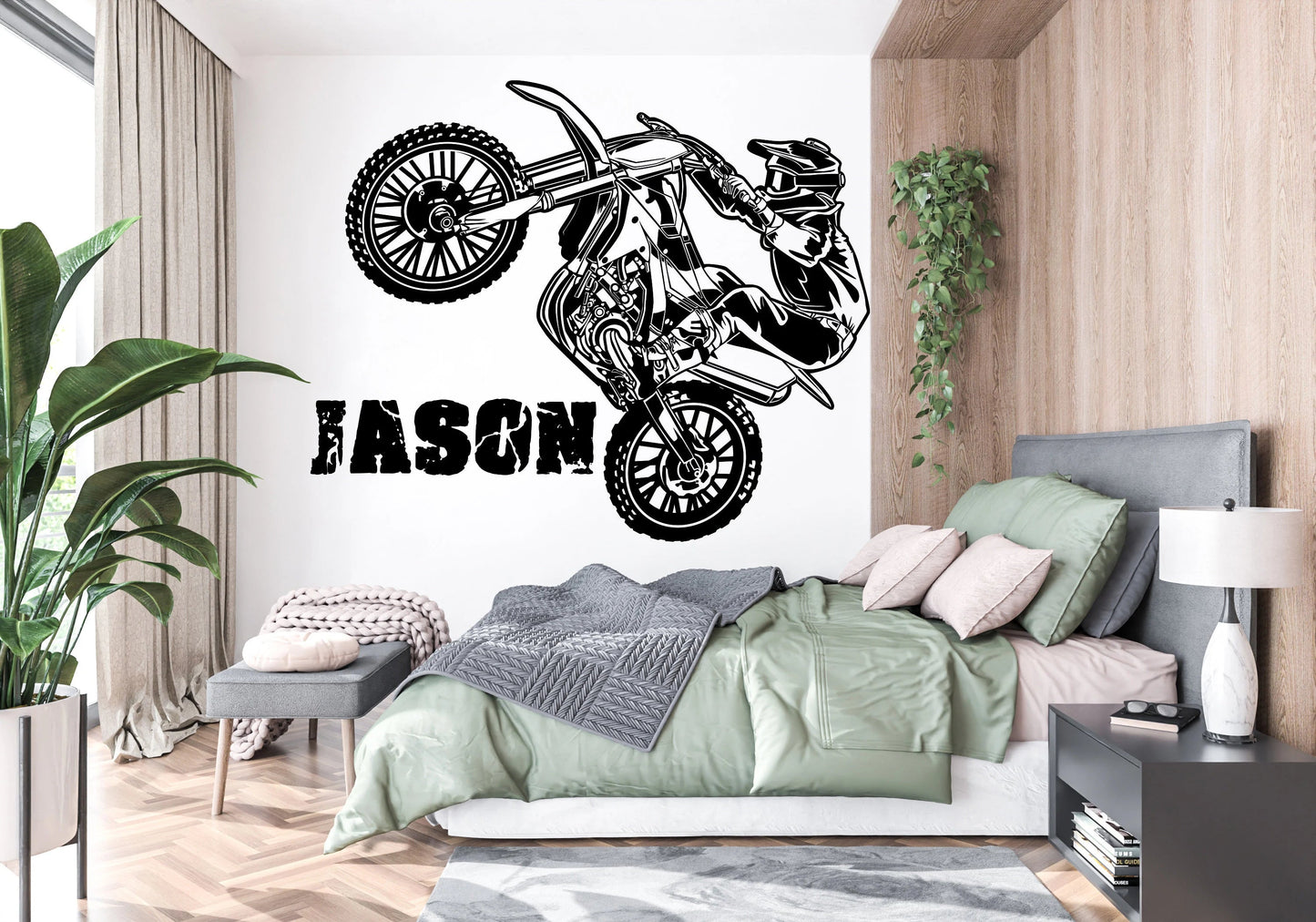 Personalized Motocross Rider Wall Decal | Custom Name Dirt Bike Vinyl Art (Copy) Marif Creation