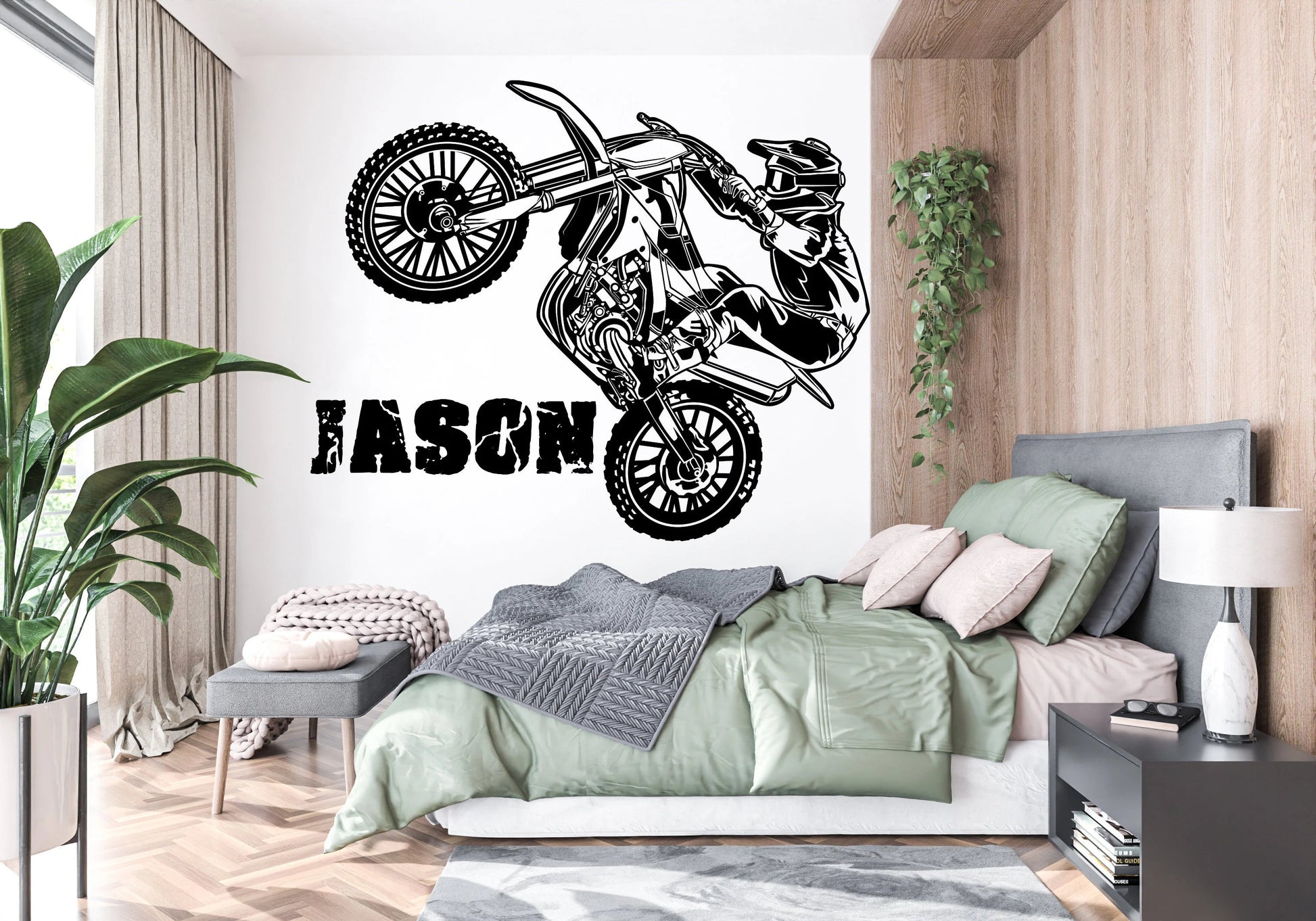 Personalized Motocross Rider Wall Decal | Custom Name Dirt Bike Vinyl Art (Copy) Marif Creation