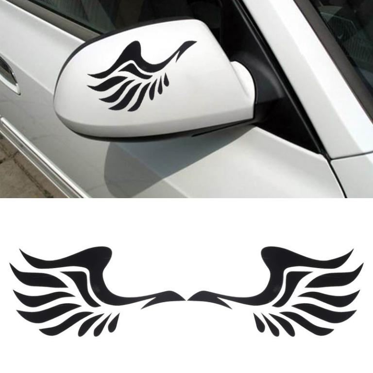 Mirror Pair of Wings Car Stickers – Stylish Vinyl Decals for Cars & Bikes Marif Creations