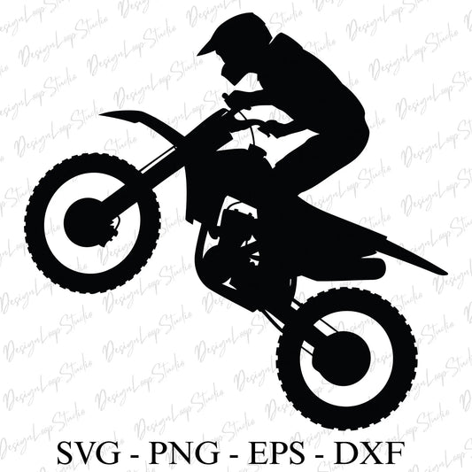 Dynamic Motocross Rider Wheelie Wall Decal | Dirt Bike Action Vinyl Art