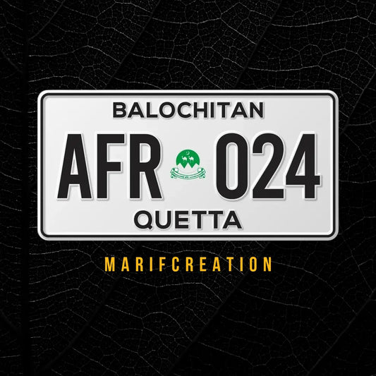 Balochistan Quetta Replica Upper Side Embossed Number Plate My Store