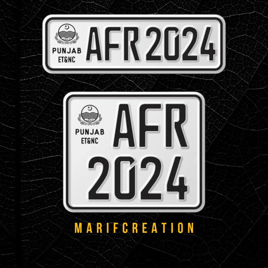 Punjab Style Upper Side Embossed Replica Number Plates (Bike) My Store