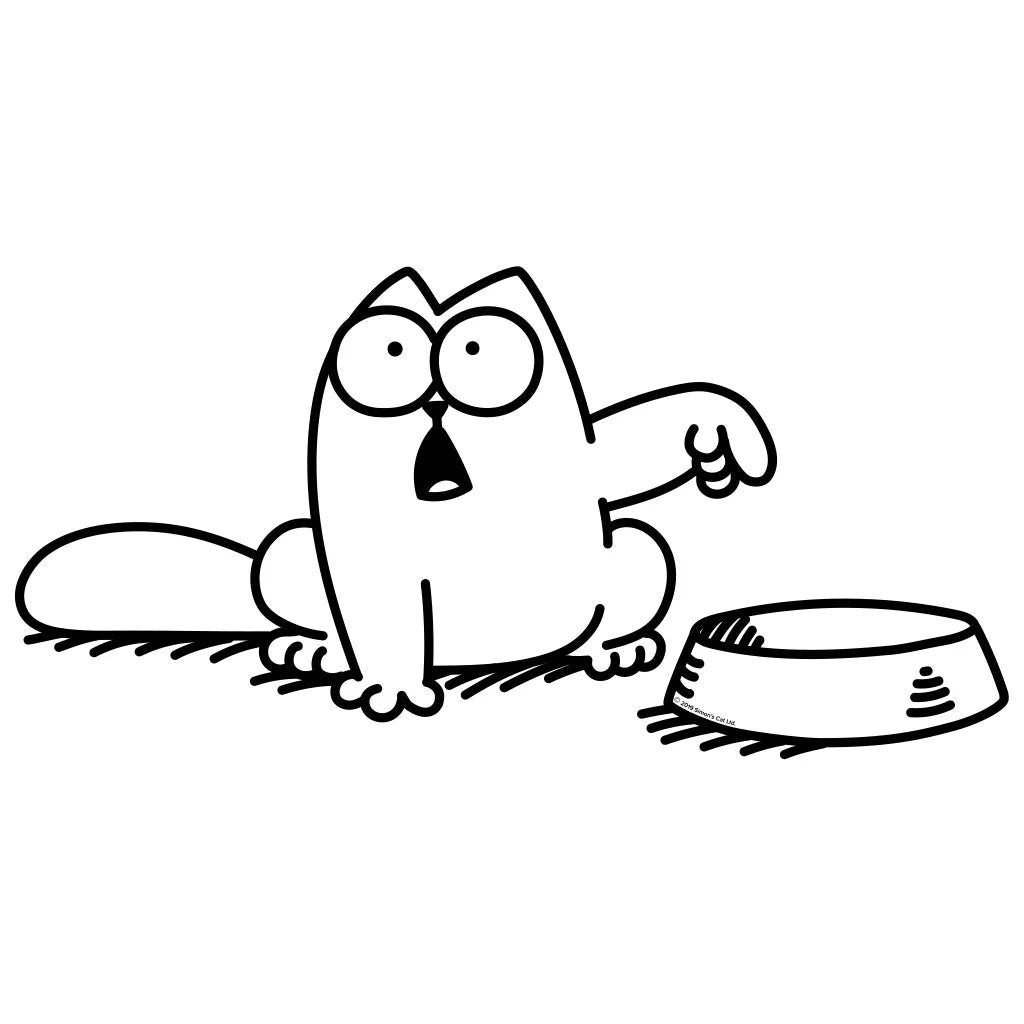 Simon’s Cat “Feed Me” Car Sticker – Funny Vinyl Decal with Bowl Marif Creations