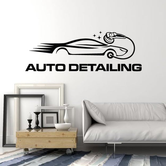 Auto Detailing Shop Wall Decal | Professional Car Care Vinyl Sign Marif Creation