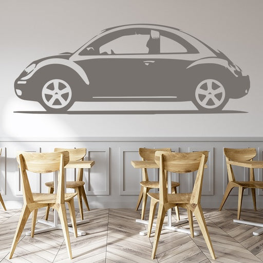 Iconic Volkswagen Beetle Car Wall Decal | Modern Silhouette Vinyl Art Marif Creation