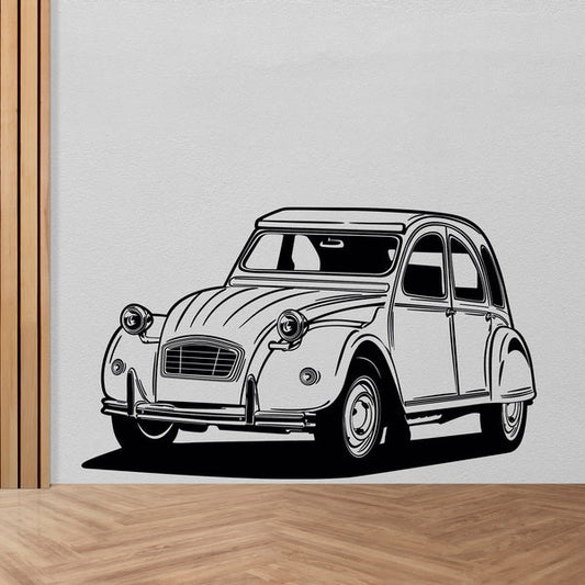 Classic Citroën 2CV Car Vinyl Wall Decal | Vintage French Auto Art Marif Creation