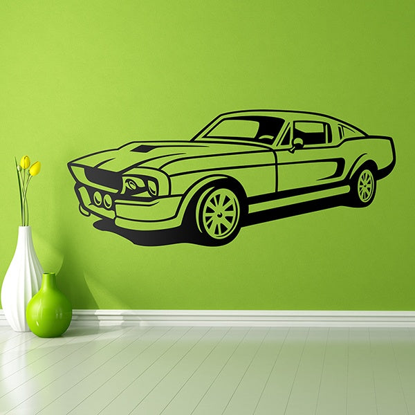 Classic Muscle Car Silhouette Wall Decal | Vintage Mustang Inspired Vinyl Art Marif Creation