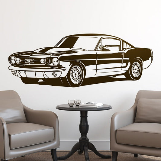 Classic Ford Mustang Fastback Wall Decal | Vintage Muscle Car Vinyl Art Marif Creation