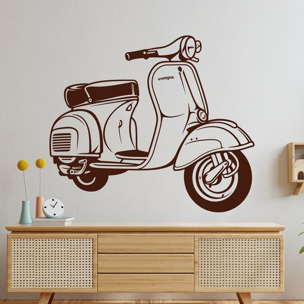 Vintage Vespa Scooter Wall Decal | Retro Italian Motorbike Art Marif Creation
