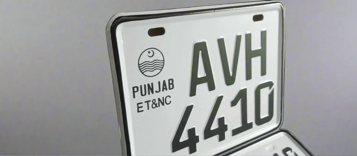 Punjab Style Upper Side Embossed Replica Number Plates (Bike) My Store