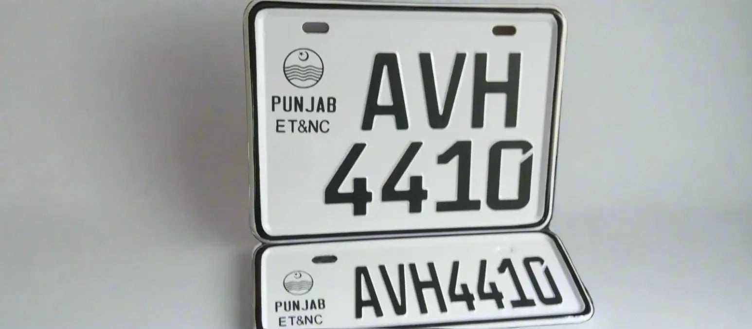 Punjab Style Upper Side Embossed Replica Number Plates (Bike) My Store
