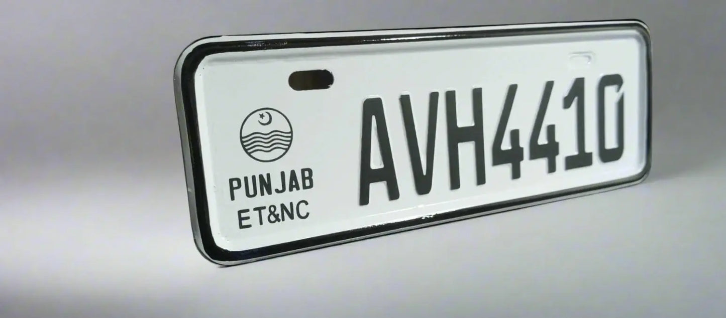 Punjab Style Upper Side Embossed Replica Number Plates (Bike) My Store