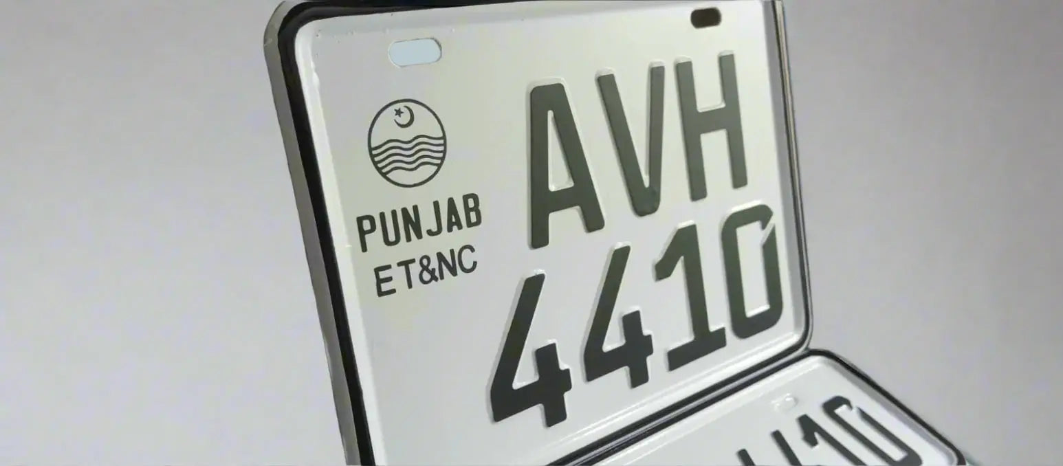 Punjab Style Upper Side Embossed Replica Number Plates (Bike) My Store