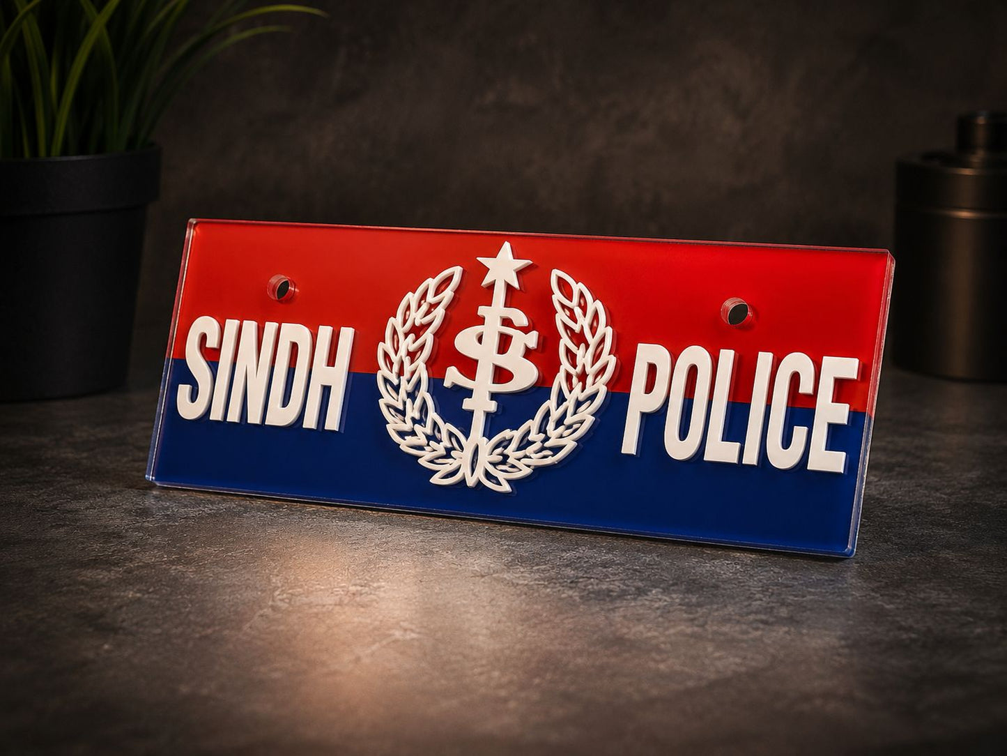 Sindh Police Acrylic Embossed Bike Plates 8mm Sheet. My Store